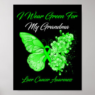 Schmetterling Ich trage Grün für meinen Oma-Leberk Poster