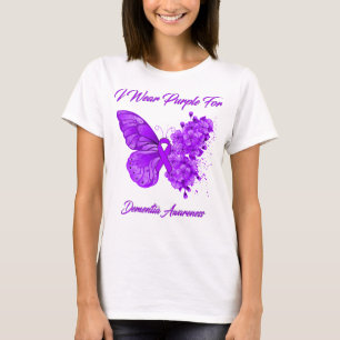 Schmetterling Ich trage Lila für Demenz Bewusstse T-Shirt