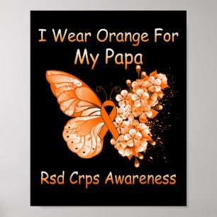 Schmetterling Ich trage Orange für meine Papa Rsd Poster