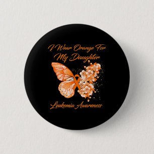 Schmetterling Ich trage Orange für meine Tochter L Button