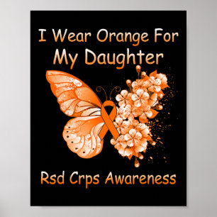 Schmetterling Ich trage Orange für meine Tochter R Poster