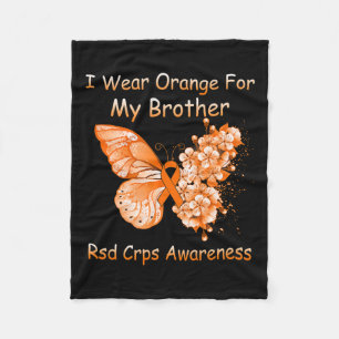 Schmetterling Ich trage Orange für meinen Bruder R Fleecedecke