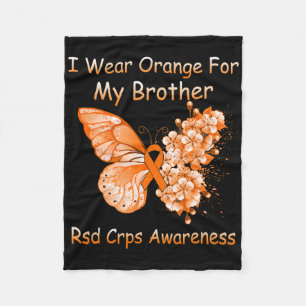 Schmetterling Ich trage Orange für meinen Bruder R Fleecedecke