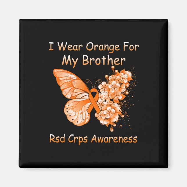 Schmetterling Ich trage Orange für meinen Bruder R Magnet (Vorne)