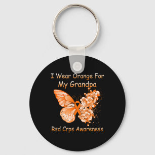 Schmetterling Ich trage Orange für meinen Großvate Schlüsselanhänger