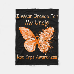 Schmetterling Ich trage Orange für meinen Onkel Rs Fleecedecke