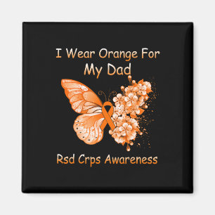 Schmetterling Ich trage Orange für meinen Vater RS Magnet