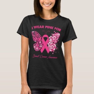 Schmetterling Ich trage Rosa für Brustkrebs-Kriege T-Shirt