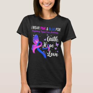 Schmetterling Ich trage rosa und blau für die Schw T-Shirt