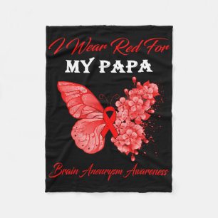 Schmetterling Ich trage Rot für mein Papa Gehirnan Fleecedecke