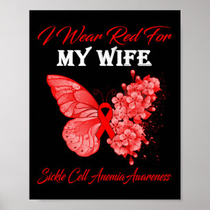 Schmetterling Ich trage Rot für meine Ehefrau Sich Poster