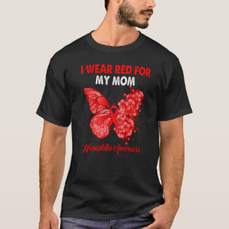 Schmetterling ich trage Rot für meine Mama Hemophi T-Shirt