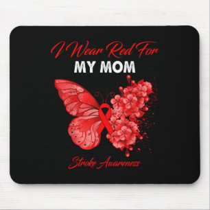 Schmetterling ich trage Rot für meine Mama Stroke  Mousepad