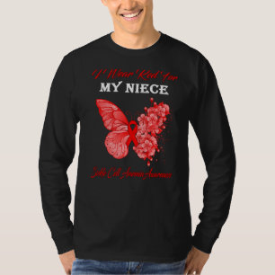 Schmetterling Ich trage Rot für meine Nichte Siche T-Shirt
