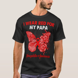 Schmetterling ich trage Rot für meine Papa Hemophi T-Shirt