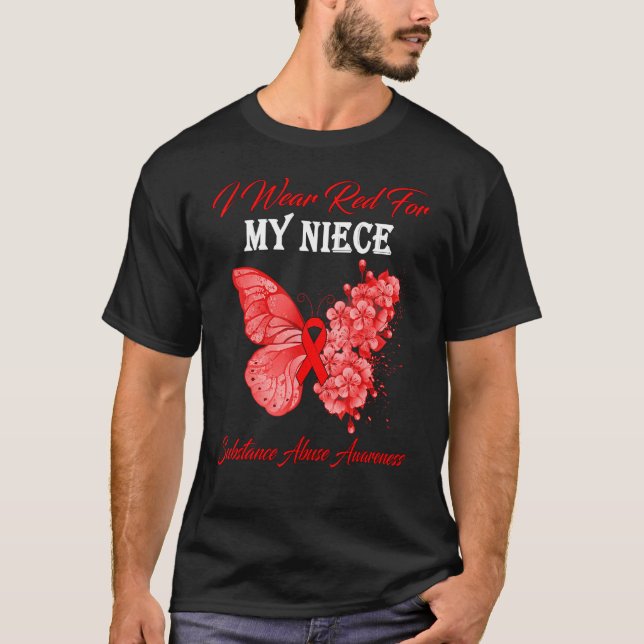 Schmetterling ich trage Rot für meinen Substanzmis T-Shirt (Vorderseite)
