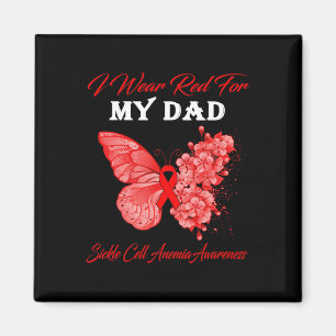 Schmetterling Ich trage Rot für meinen Vater Siche Magnet