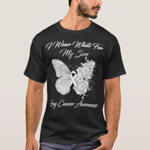 Schmetterling ich trage Weiß für meine Sohn Lungen T-Shirt