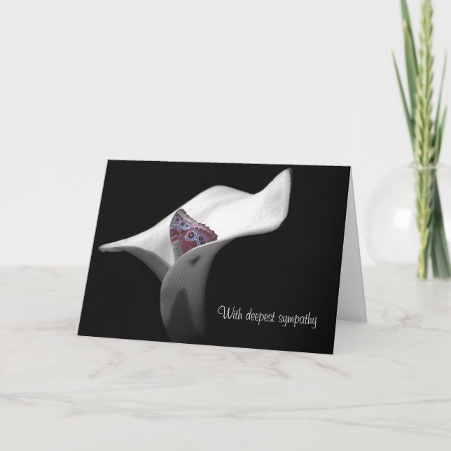 Schmetterling im Calla Lily Beileid Karte (Vorderseite)