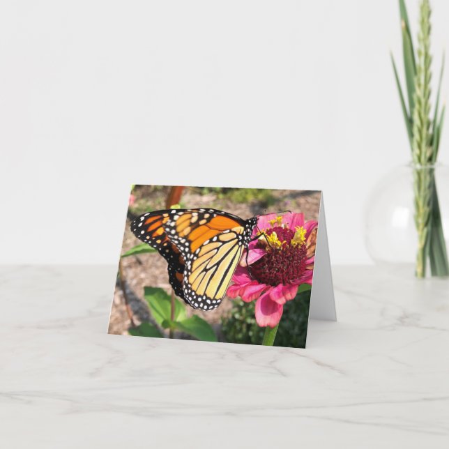 Schmetterling im Garten Dankeskarte (Vorderseite)