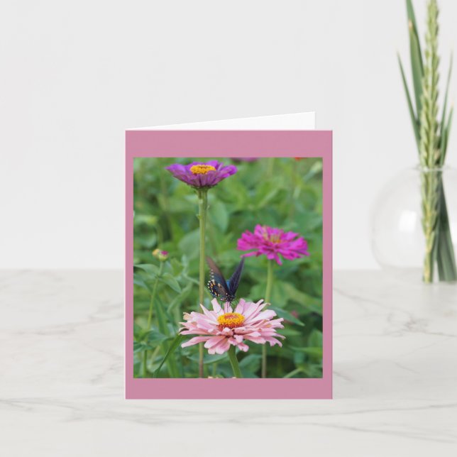 Schmetterling im Garten Feiertagskarte (Vorderseite)