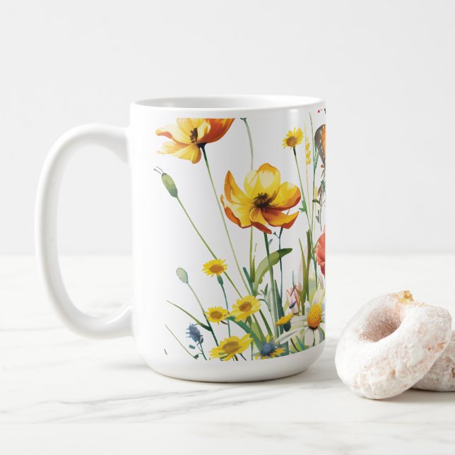 Schmetterling im Garten Kaffeetasse (Mit Donut)