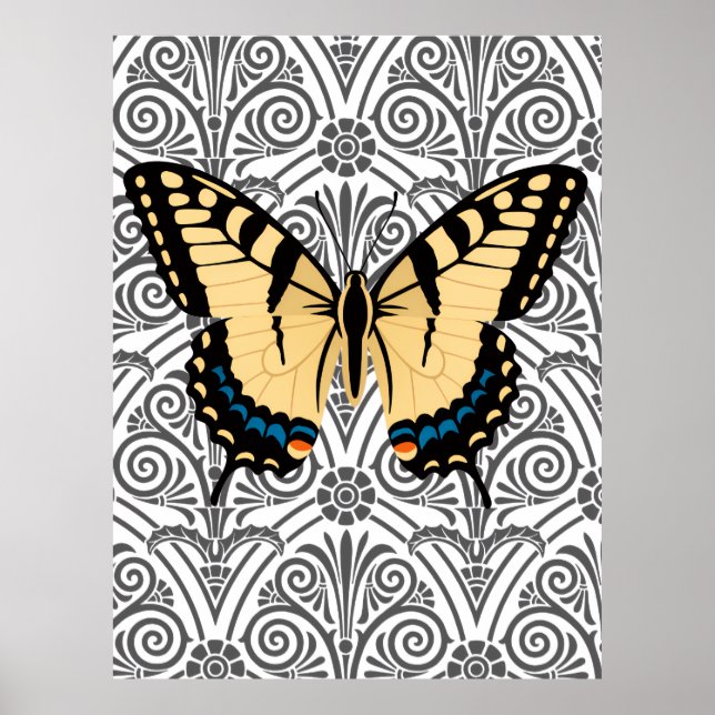 Schmetterling im Mittelpunkt Poster (Vorne)