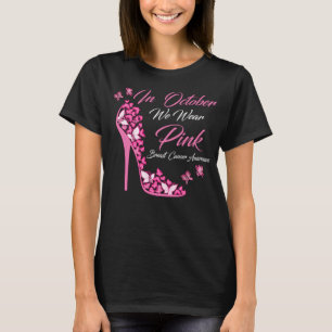 Schmetterling im Oktober tragen wir rosa Brustkreb T-Shirt