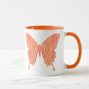 Schmetterling in abstrakten Druckfarben - Orangetö Tasse