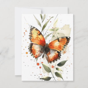 Schmetterling in Aquarellen Feiertagskarte