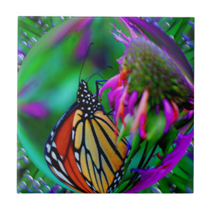 Schmetterling in Blase Natur Abstrakte Kunstgaleri Fliese