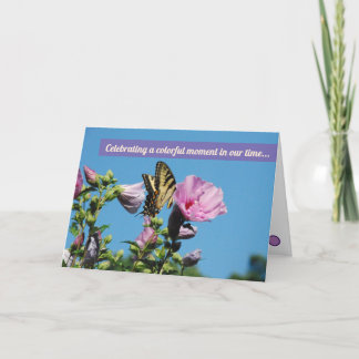Schmetterling in den Blumen danken Ihnen zu Dankeskarte