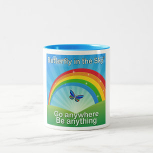 Schmetterling in der Sky™-Tasse Zweifarbige Tasse