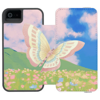 Schmetterling in einem Blumenfeld Gemälde Incipio Watson™ iPhone 5 Geldbörsen Hülle