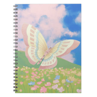 Schmetterling in einem Blumenfeld-Gemälde Notizblock