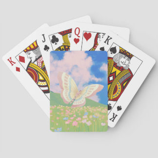 Schmetterling in einem Blumenfeld Gemälde Spielkarten