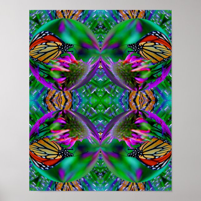 Schmetterling in einer Blase Abstrakter Natur Kuns Poster (Vorne)