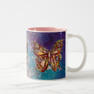 SCHMETTERLING IN GOLDEN FUNKEN ZWEIFARBIGE TASSE