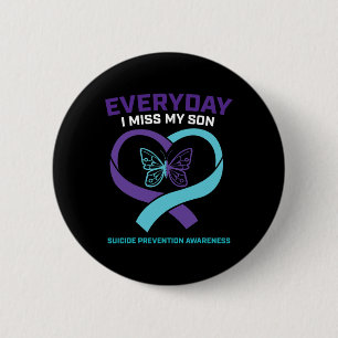 Schmetterling in Love Memory Son Suizidprävention Button
