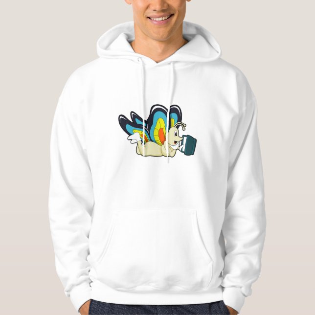 Schmetterling in Reading mit Buch Hoodie (Vorderseite)