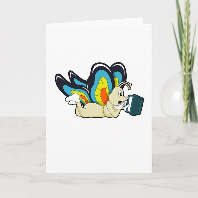 Schmetterling in Reading mit Buch Karte (Vorderseite)