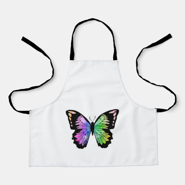 Schmetterling in Regenbogenfarben Schürze (Vorderseite)