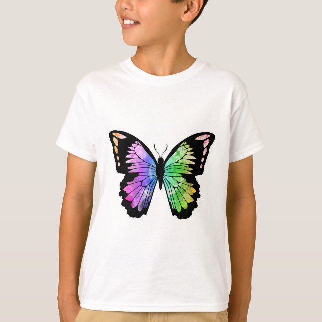 Schmetterling in Regenbogenfarben T-Shirt (Vorderseite)