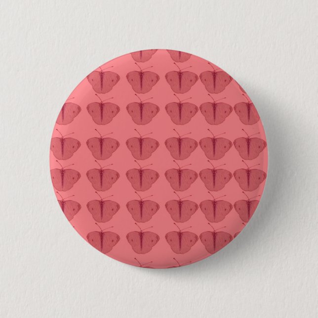 Schmetterling in Rot Button (Vorderseite)