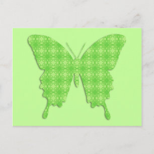 Schmetterling in Tapeten - Kalkgrün Postkarte
