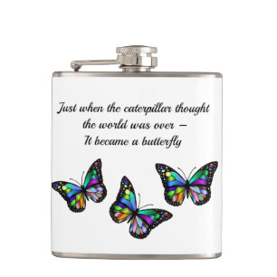 Schmetterling-inspirierendes Zitat Flachmann