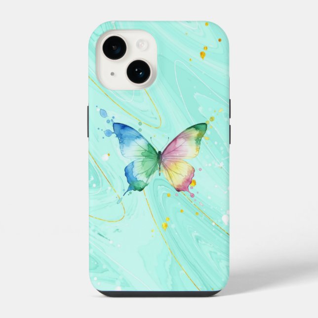 Schmetterling iPhone 14 Hülle (Rückseite)