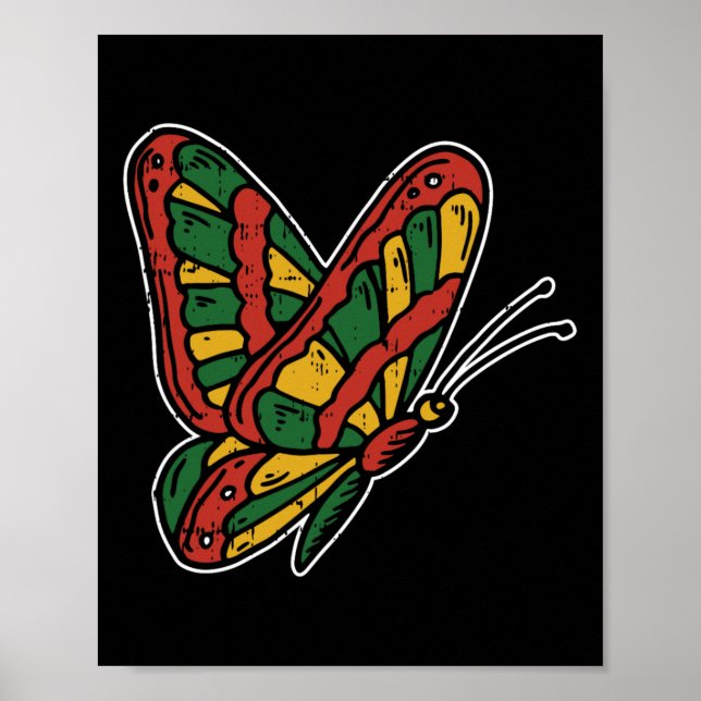 Schmetterling Juneteenth Blm Schwarze Geschichte A Poster (Vorne)