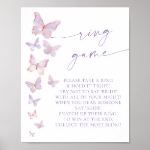 Schmetterling-Junggesellinnen-Abschieds-Ring-Spiel Poster