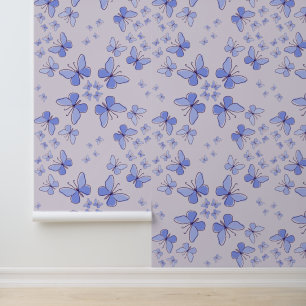 Schmetterling Kaleidoskop in Blue & Lavender Tapete